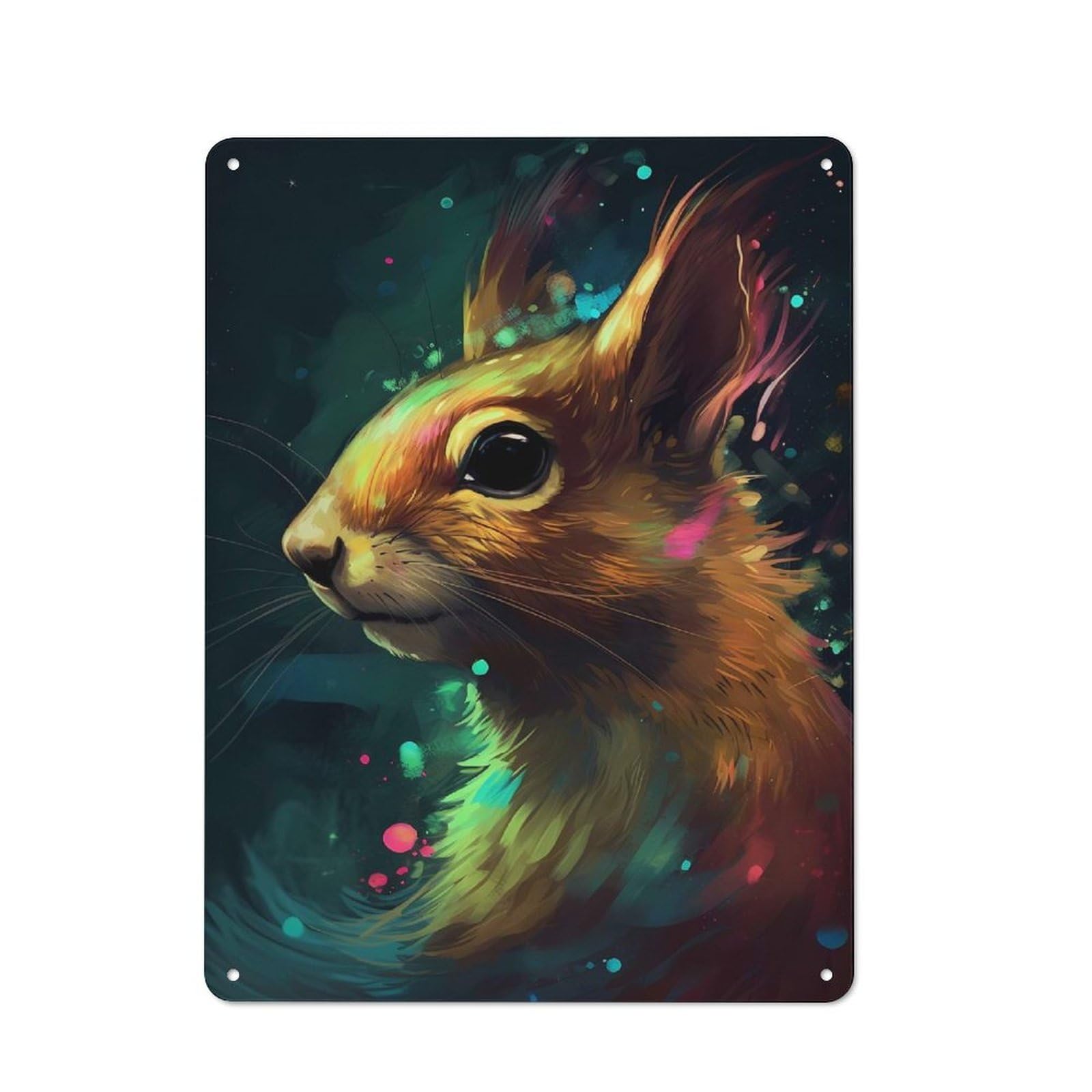 Understated Office Metal Sign 40x30cm Featuring Squirrel Mythical Land, Studio Wall Plaque for Office, Study, Studio Or Hallway