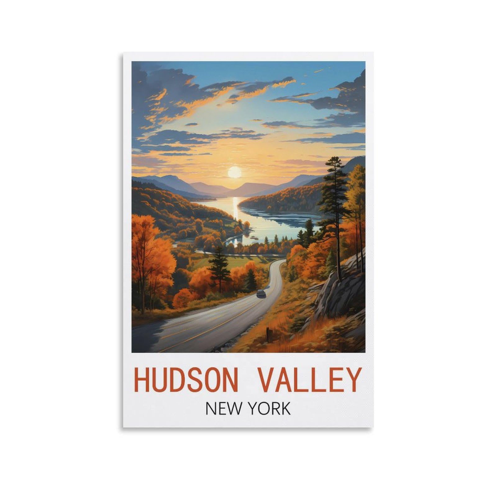 EZMLFA DIY 5D Diamond Art Painting Kits,Hudson Valley New York Colourful Rhinestone Diamond Arts Kits for Beginners, Perfect Home Wall Decor Gifts 40x40cm