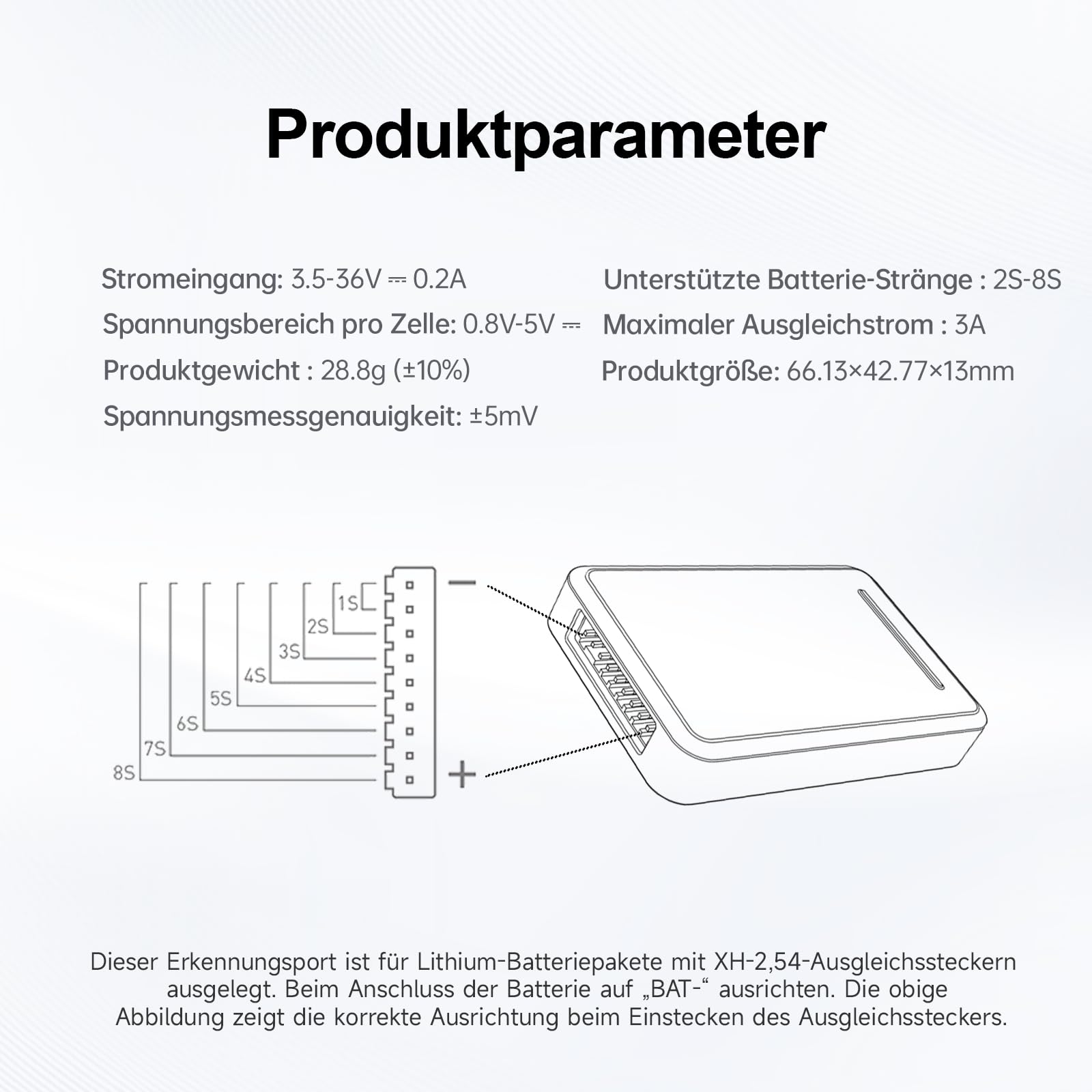 ISDT BL8 Digitaler Batterietester, 2-8S Lipo Checker für LiPo/Life/Li-ion/NiMH/Nicd, Aktives Balancieren in nur 15 Minuten, Kompaktes und leichtes Design