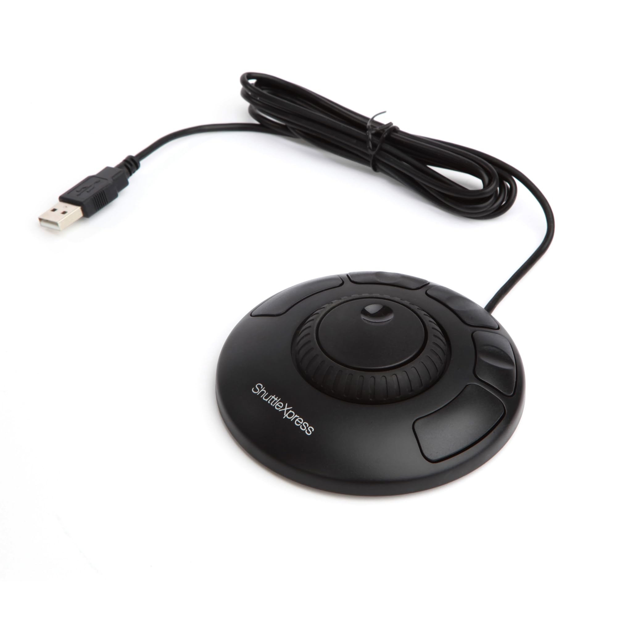 Contour Shuttle Xpress - Multimedia Controller Ergonomic Jog Dial for Video Music Image Editor, USB Multimedia Controller for PC & Mac, 5 programmable Buttons, 7 Speed Jog Ring - Black