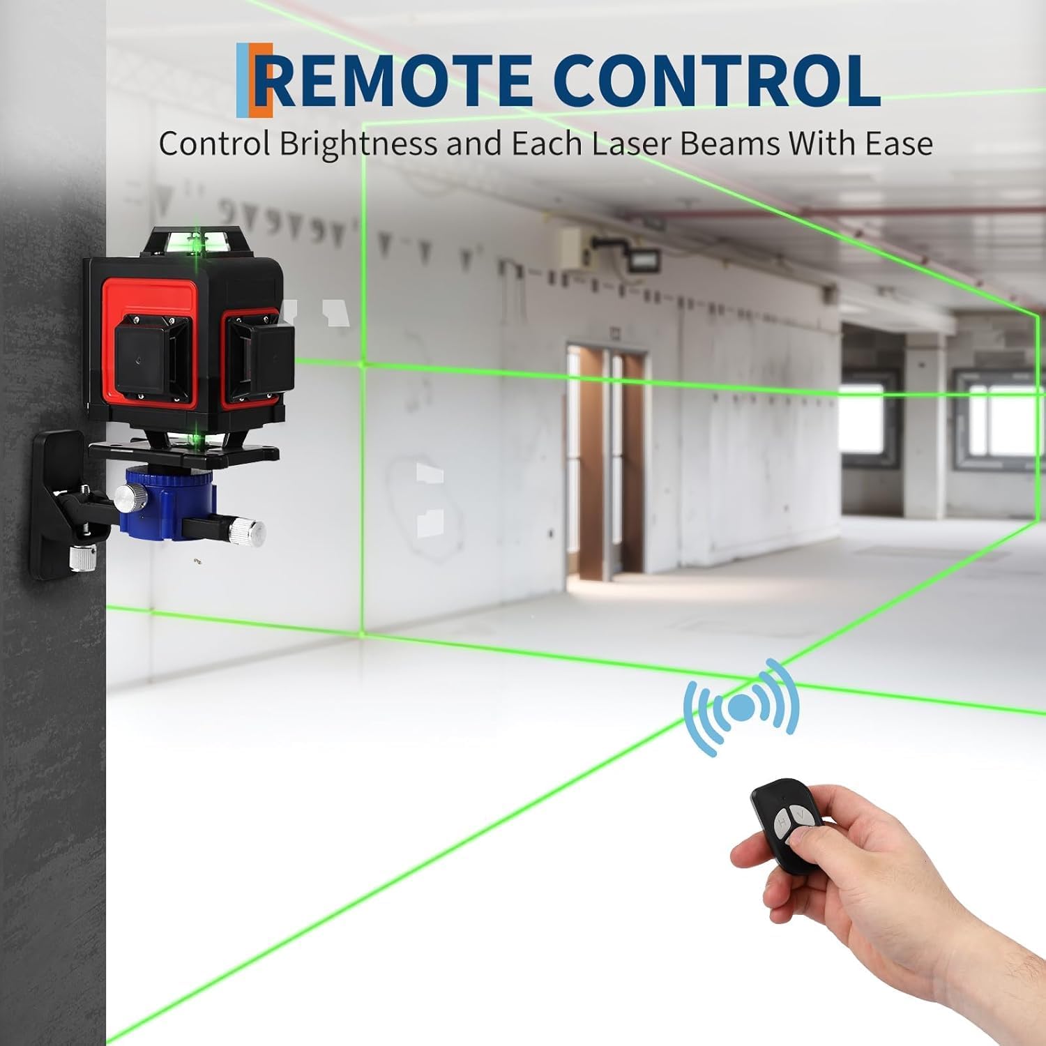 Garvee Laser Level with Tripod for Construction Vertical and Horizontal Line, 4 * 360 Manual Self leveling with Type-C Rechargeable Battery for Construction, IP54 Waterproof