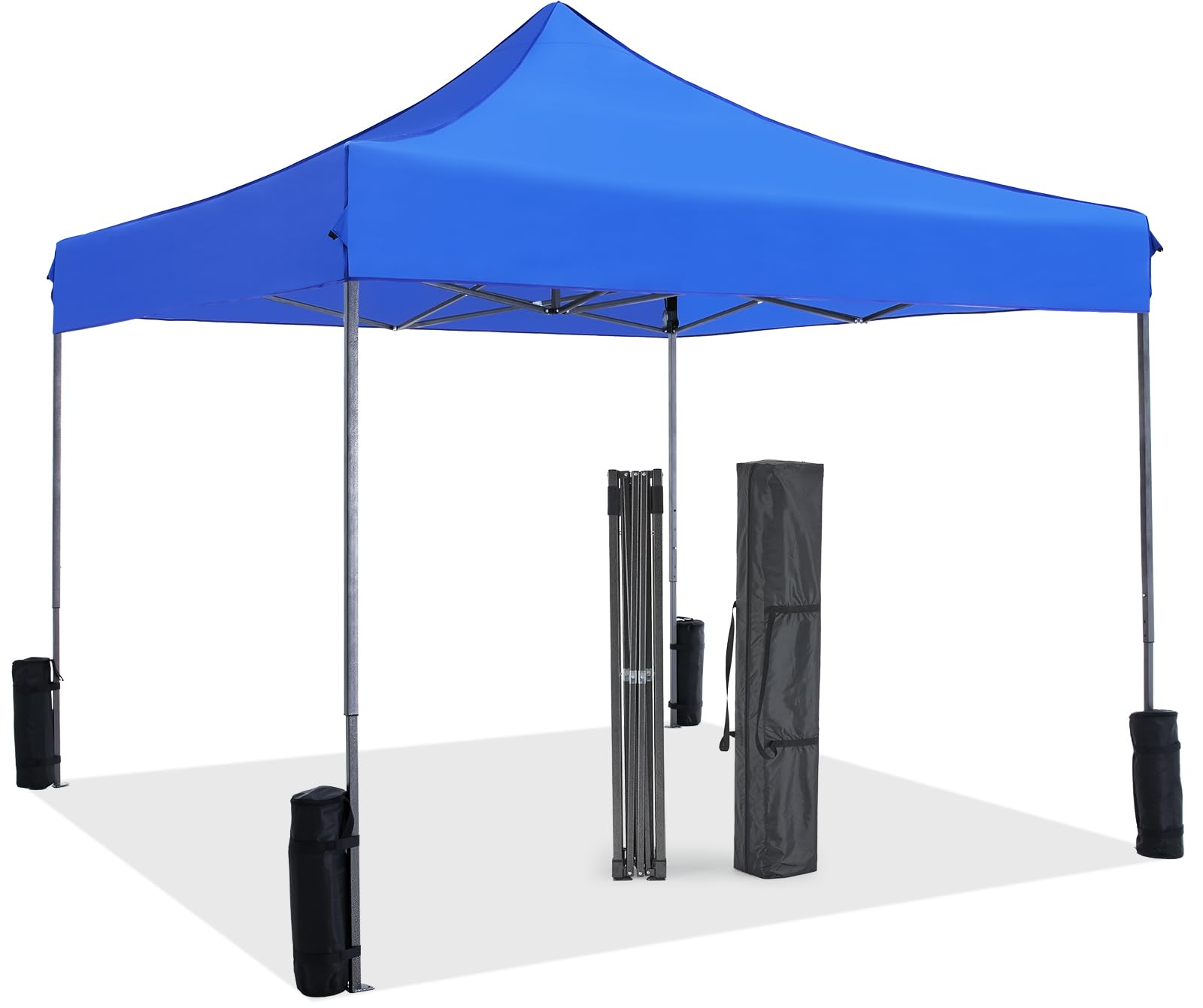 10x10 FT Pop Up Canopy, Easy Up Canopy Tent for Outdoor Patio, Backyard Parties Camping & Beach, Heavy Duty Instant Canopies with 1-Button Setup, 3 Adjustable Heights, UPF 50+ & Wheeled Bag — view 11