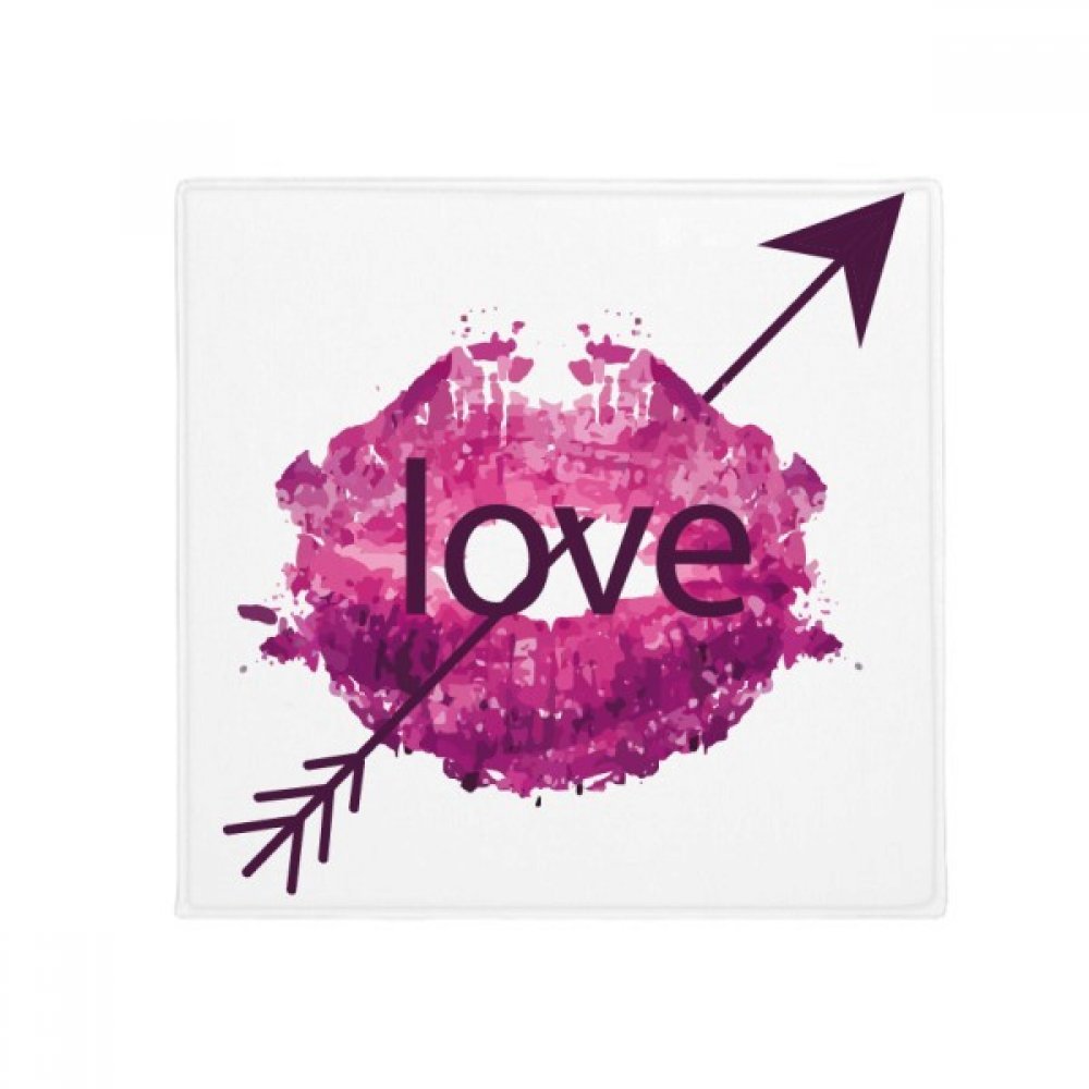 Tapis de bain rond rose et lip love antidérapant 60cm pour salon