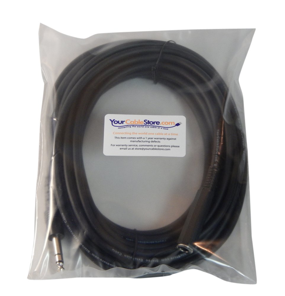 Your Cable Store - Cable alargador de auriculares estéreo de 6,3 mm