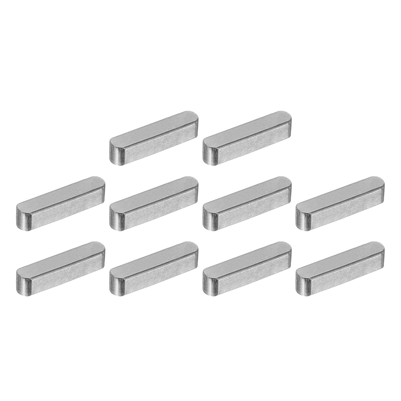 sourcing map 10Pcs Round Ended Feather Key, 6 x 6 x 30mm Carbon Steel Parallel Drive Shaft Key Stock, Machine Keyway for Shaft Type Fastening Connection