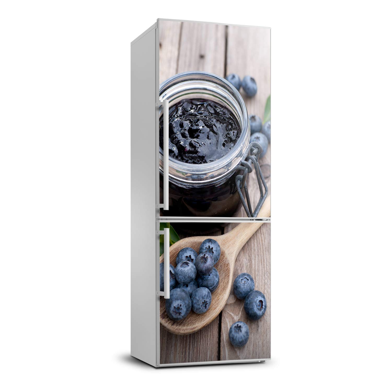 Décoration frigo adhésive 60x180cm lavable motif bleuets