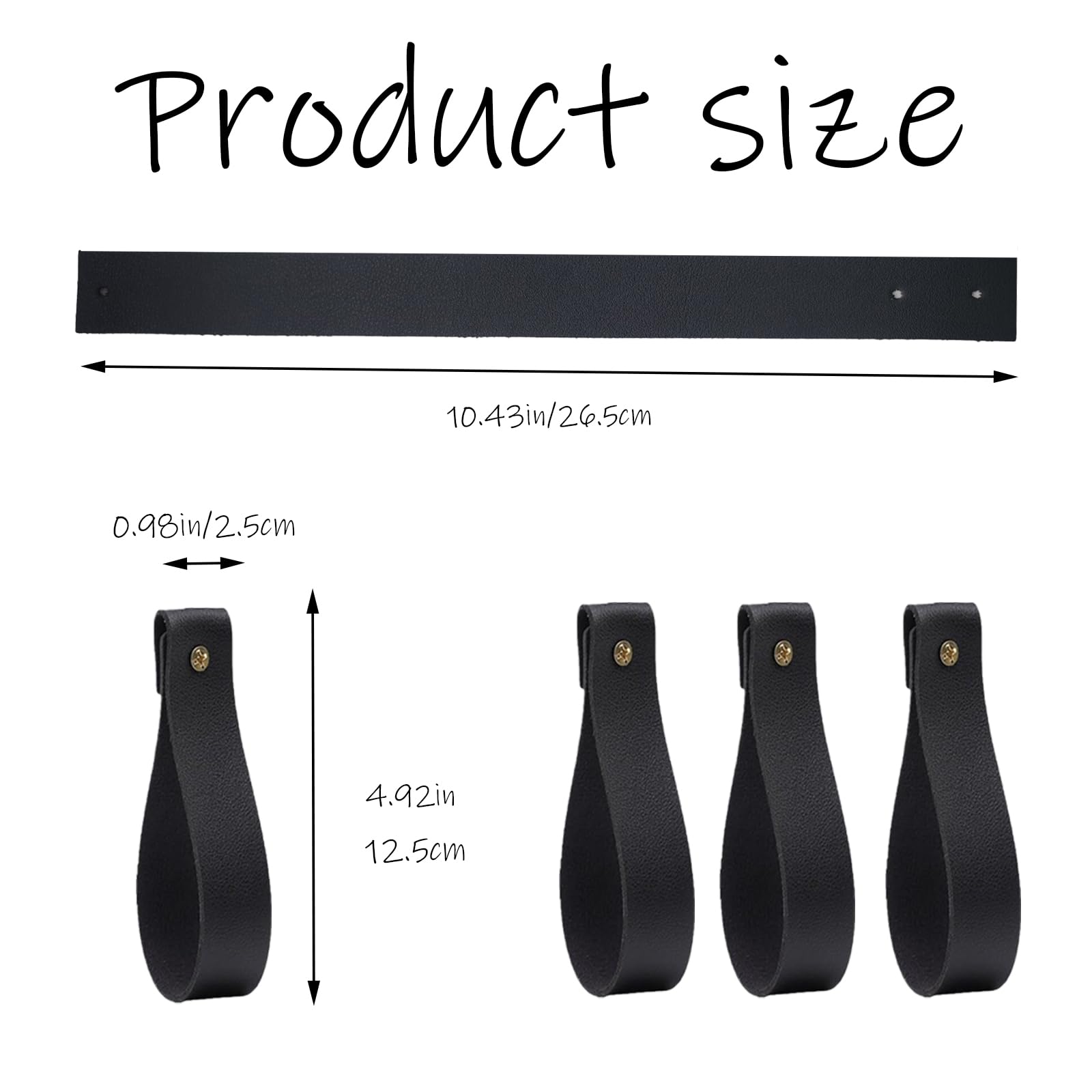 XFJYMXDM 16 Pcs Black PU Leather Curtain Rod Holder Straps Wall Hanging Strap Leather Wall Hooks Towel Leather Hook for Hanging Towels and Clothes with Living Room Kitchen Bedroom Bathroom