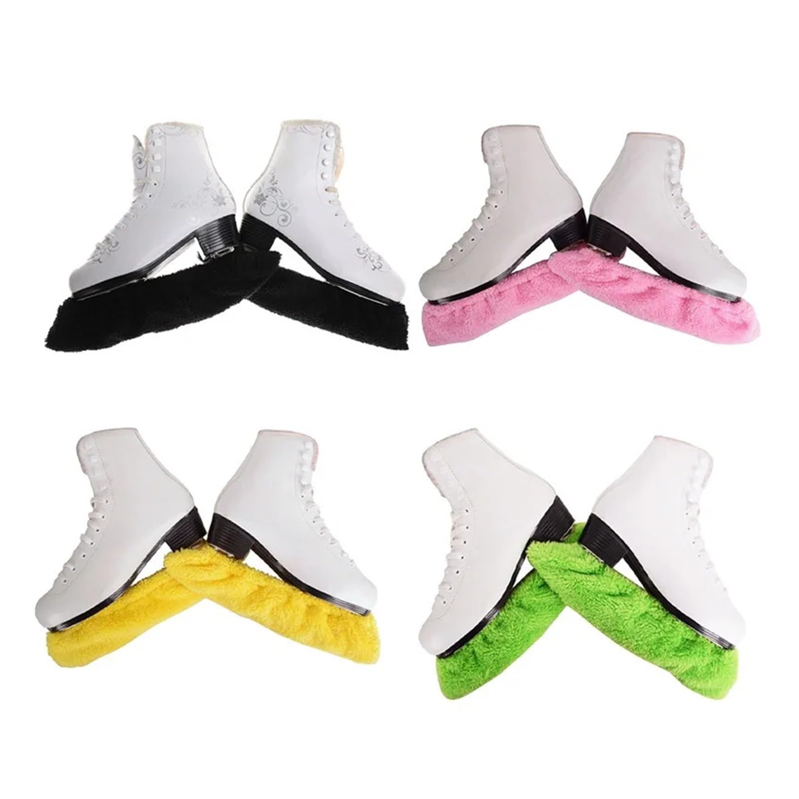 Fundas for botas de patín artístico, Protector elástico forro polar for cuchilla patinaje sobre hielo, absorción agua a prueba polvo(Pink XL EU40-42)
