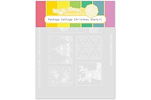 Postage Collage Christmas Stencil by Waffle Flower Stamps and Dies