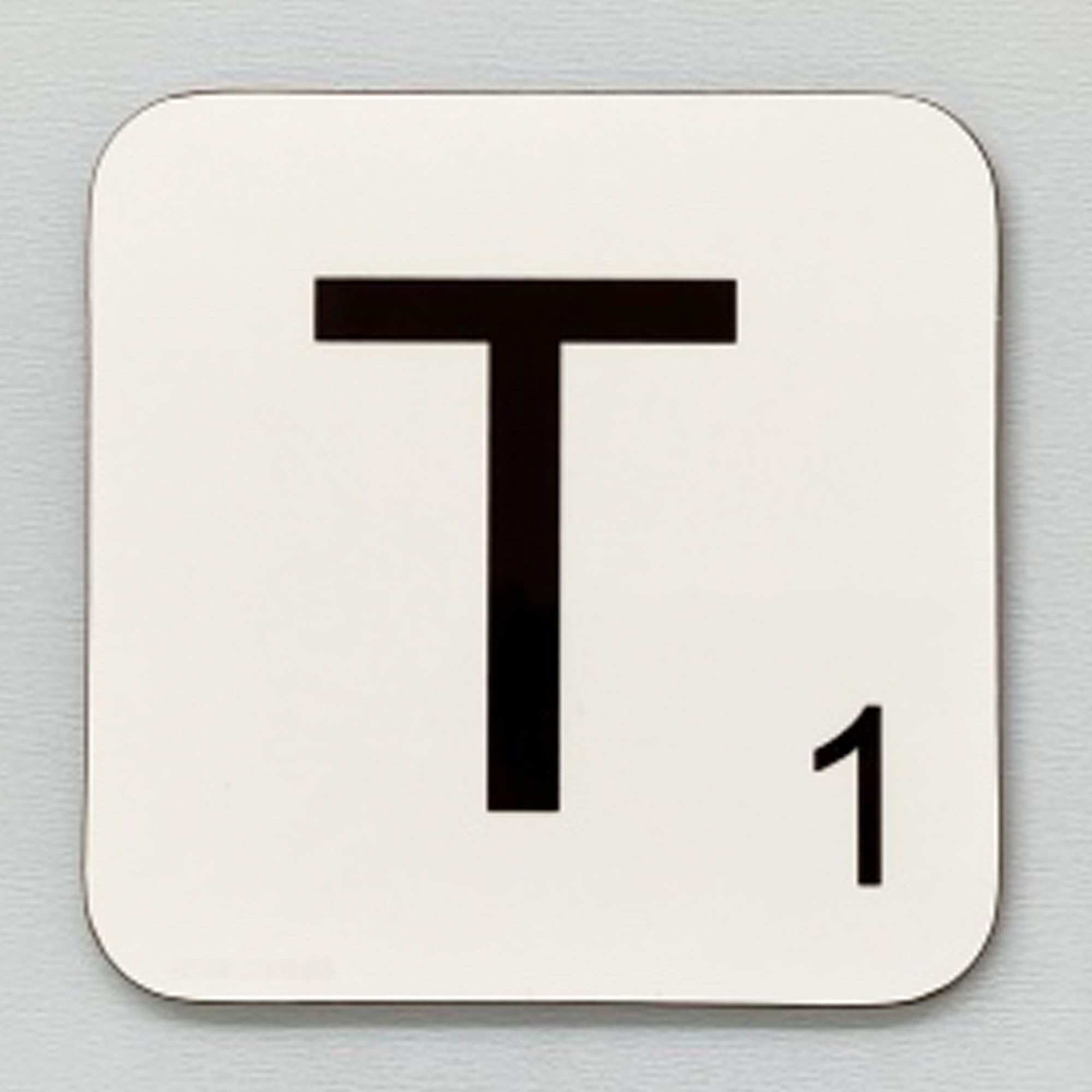 Coasteroo T Scrabble Letter - Fun Word Games Themed Design - Drinks Coaster - Hardboard - 9Cm X 9Cm - Gloss Finish