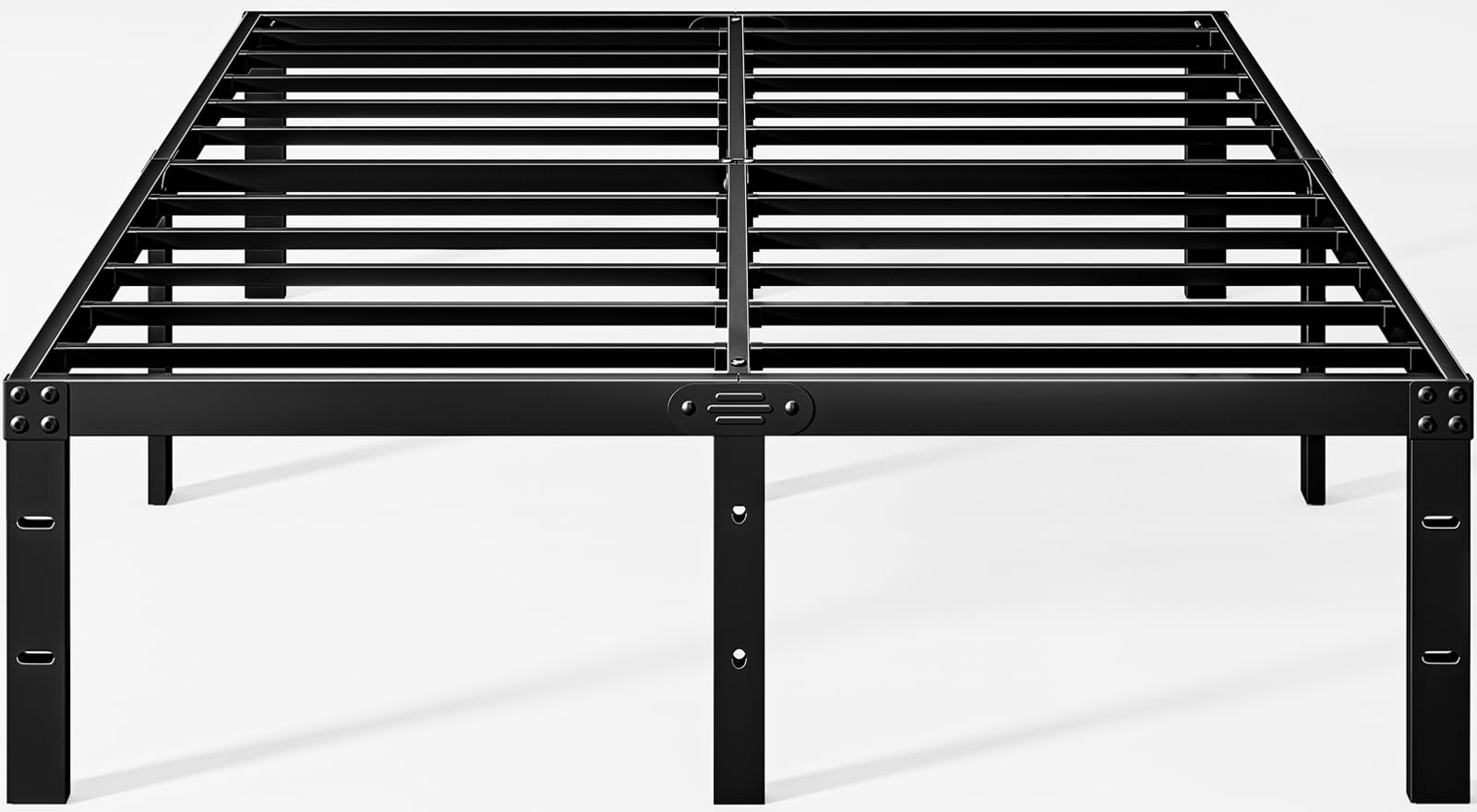 Photo 1 of 14 Inch Queen Bed Frame No Box Spring Needed, Metal Platform Bed Frame Queen Size, Easy Assembly Heavy Duty Noise Free Tall Bed Frame, Black Queen 14 Inch
