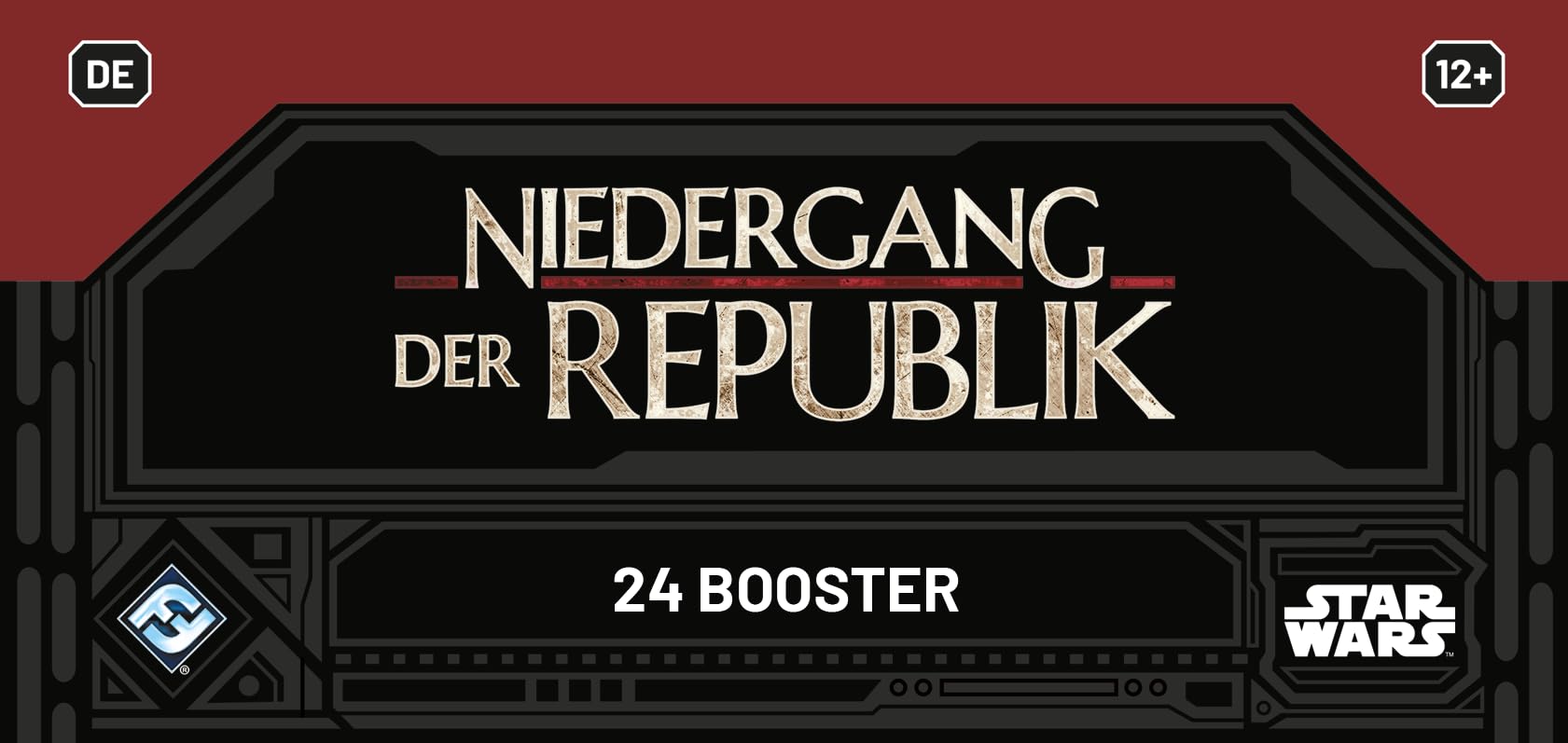 Fantasy Flight Games - Star Wars: Unlimited TCG Niedergang der Republik BOOSTER DISPLAY (24 Booster Packs) - Trading Card Game für Kinder und Erwachsene, Alter 12+, 2+ Spieler, 20 Minuten, Deutsch