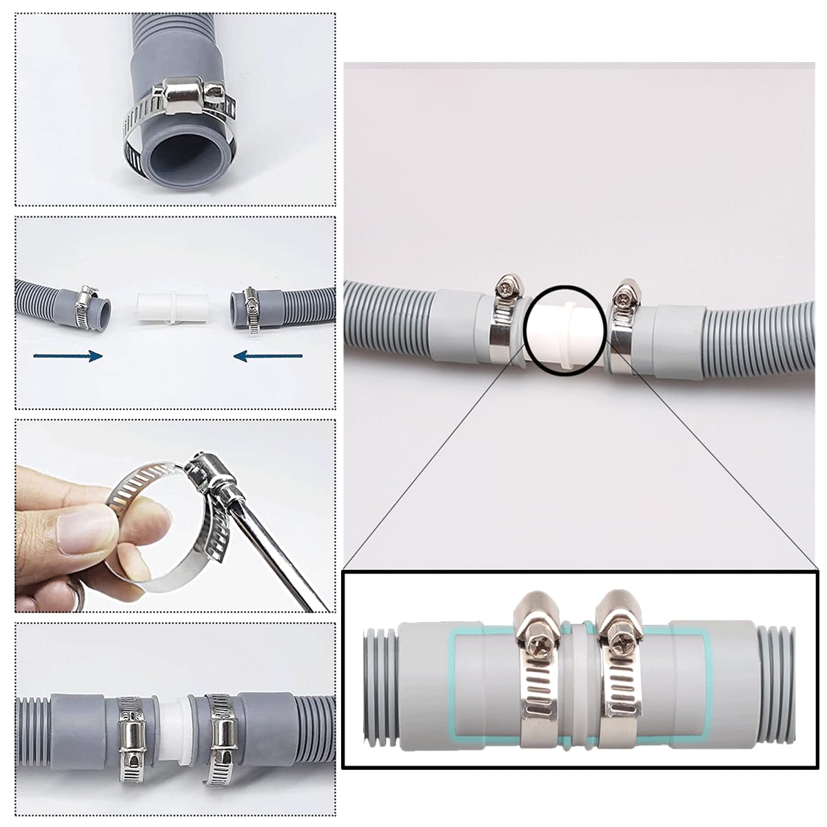 Tubo Di Scarico Universale 2,5 M Di Destra/legge Diam 19 22 E 32 Mm Per Lavatrice, Lavastoviglie