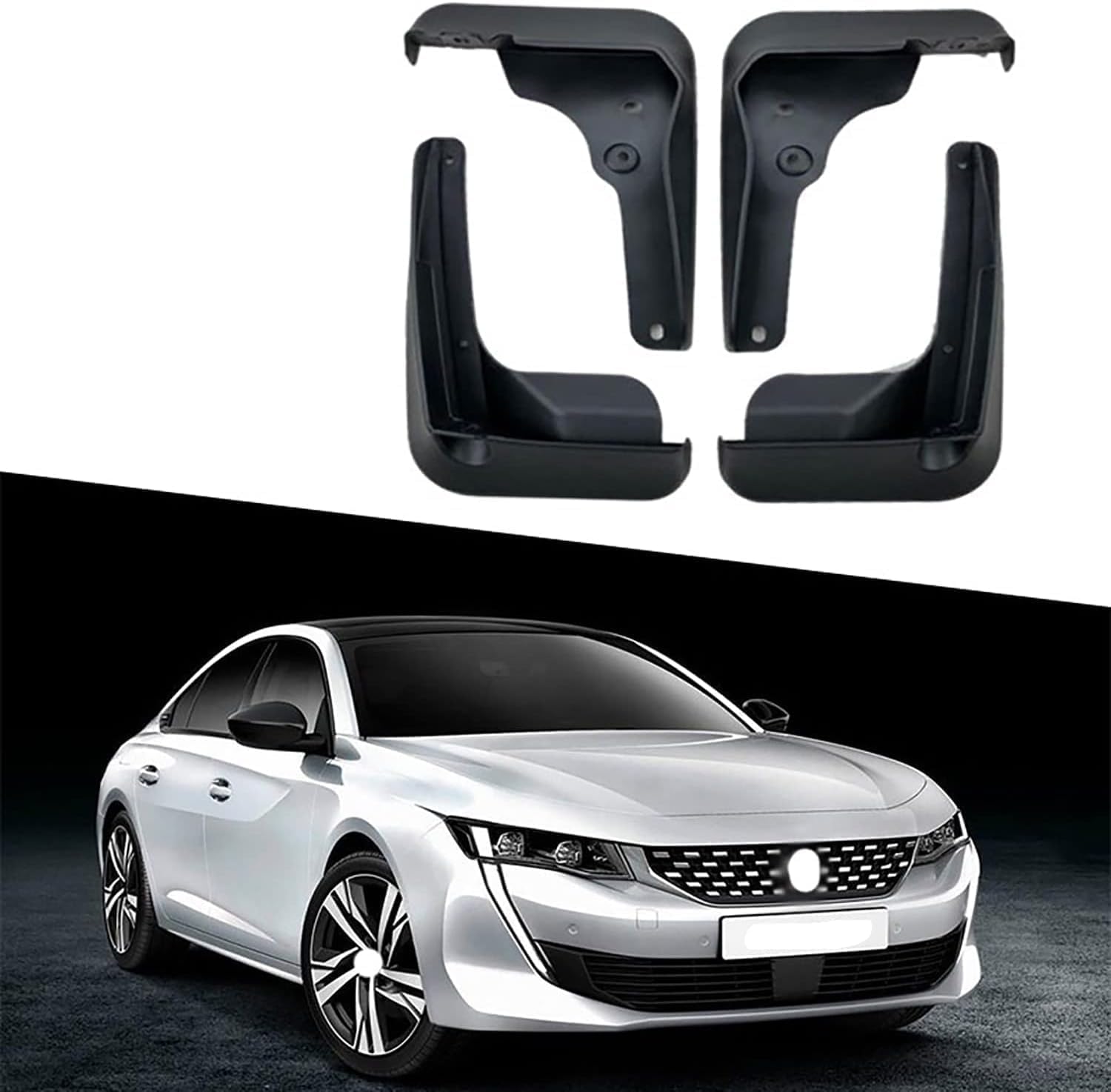 HGYNBCP Car Mud Flaps Splash Guards for Peugeot 508 2019-2022, Splash Guard Front Rear Mudguard with Fixing Screws.