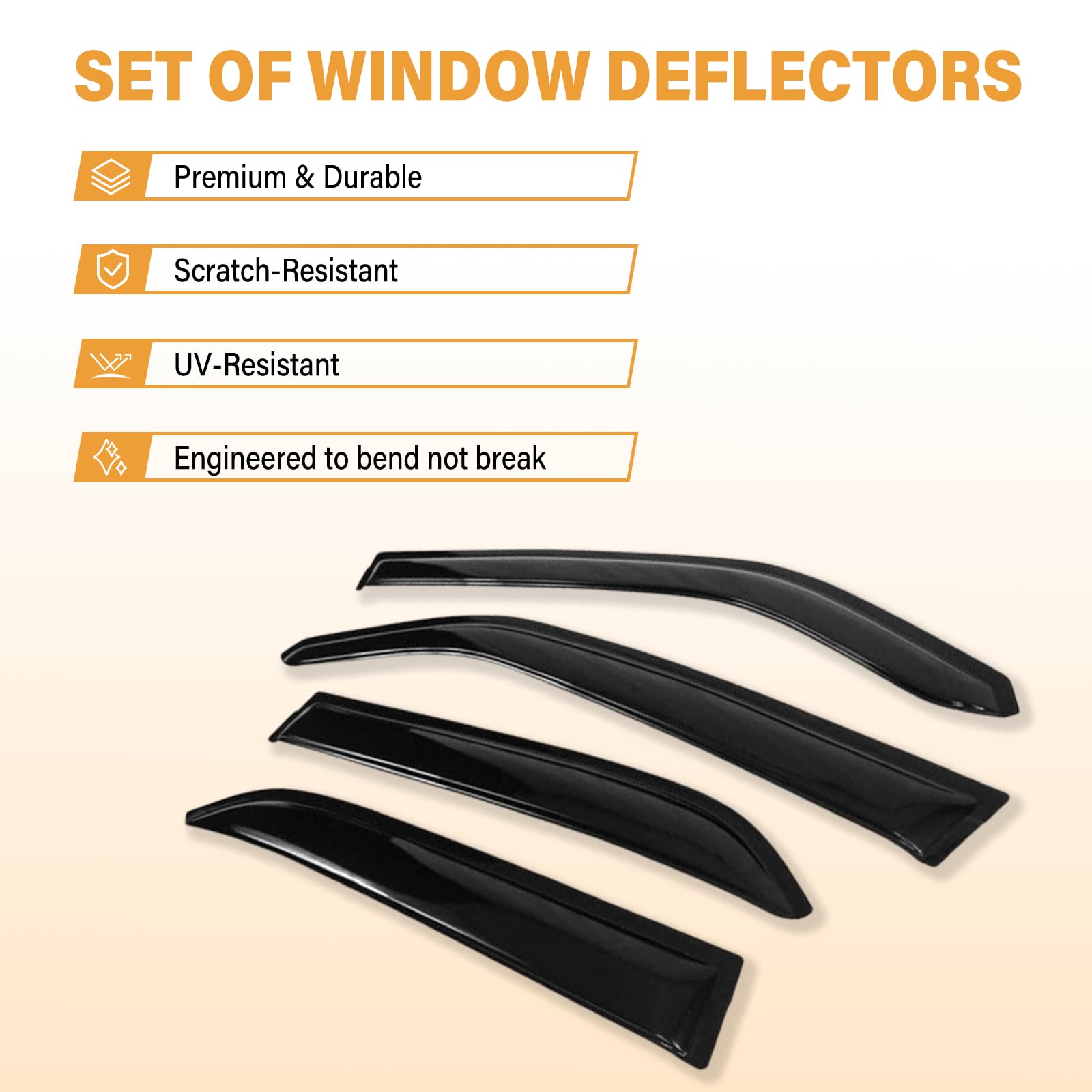 For 05-10 Chrysler 300/Magnum Rain/Wind Guard Shade Deflector Window Visor 4PC