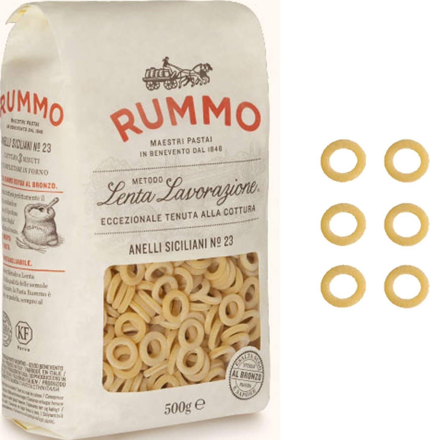 Rummo Anelli Siciliani Hoops No. 23, Authentic Italian Pasta, 500 g