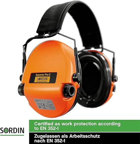 Miniatura 6 de Sordin Supreme Pro-X - Defensores de oído delgados - Compatible con rieles ARC, kits de banda de cuero y espuma - Orejeras electrónicas