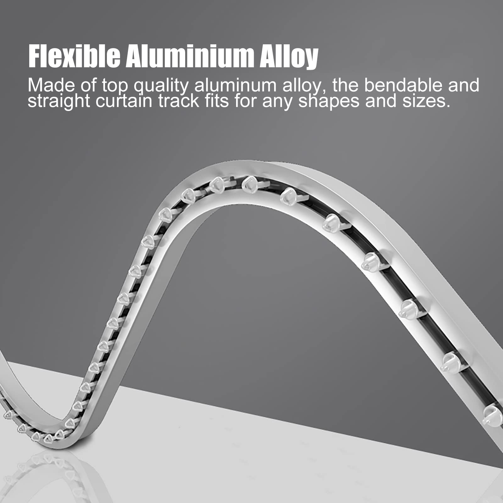 Flexibles RV-Halterungssystem – 8 m / 26ft biegbare Deckenschiene für Dusch- und Raumteiler, integrierte unsichtbare Schiene, einfache Inllat für L & S Ss
