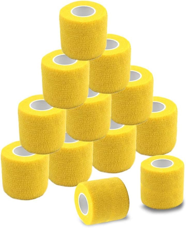 MuscleFix Vet Wrap Cohesive Self Adhesive Bandage for Humans & Pets (Dogs, Cats, Birds), Breathable, Elastic (5cm X 4.5 mtr, Pack of 12) Yellow (B0CHJDYMPM) Amazon Price History, Amazon Price Tracker