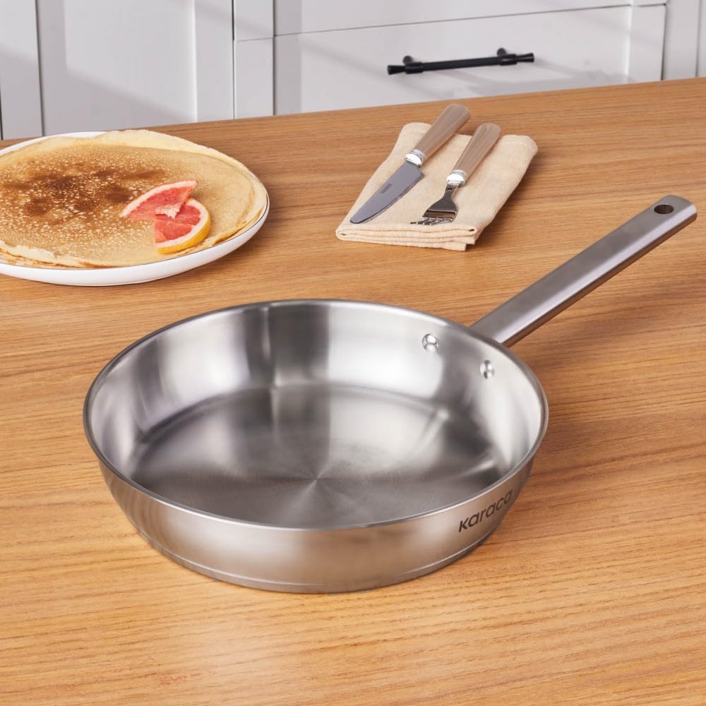 Karaca Elite 26Cm Stainless Steel Induction Frying PanSilver