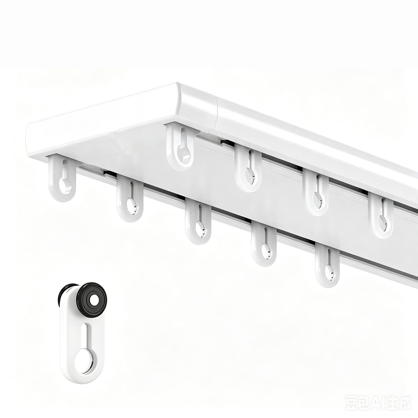 Heavy-Duty Double Row Ceiling Curtain Tracks Rod Sliding Rails Silent Aluminum Track Curtain Rail 3 colors for Bedroom Living Room Study(White,3.9m/12.8ft)