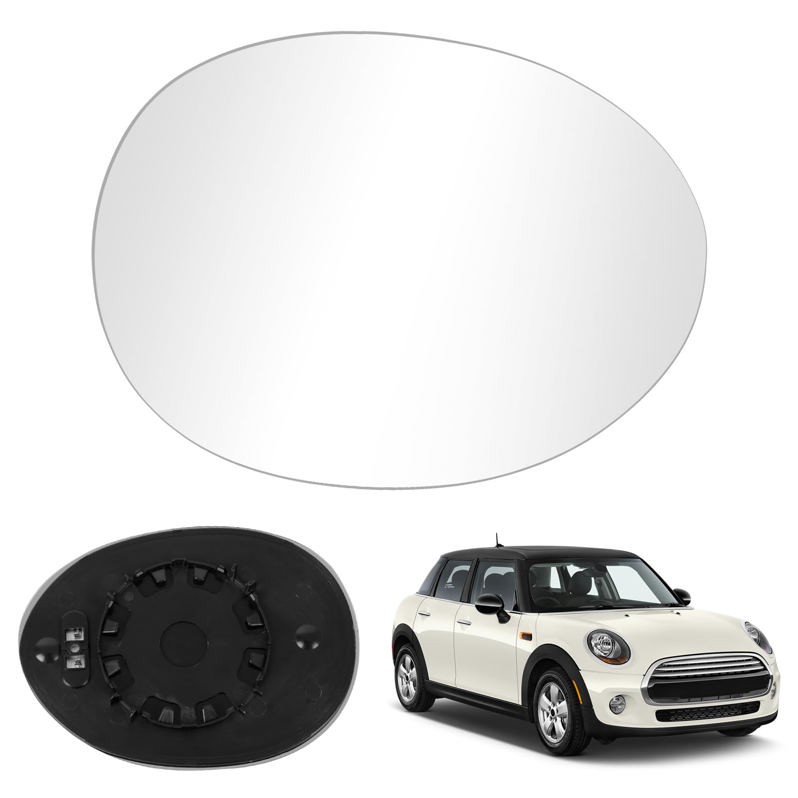 Cristal de Espejo Reemplazar para Mini Cooper F55 F56 F57 F60 2013-2020, Lente Marcha Atrás Retrovisor Exterior Ajustable, Retrovisor Exterior Ajustable Adecuado (Derecha)