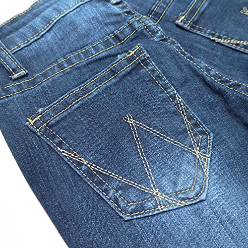 KIDSCOOL SPACE Little Boys Jeans,Elastic Band Inside Ripped Straight Fit Stretchy Soft Denim Slim Pants3