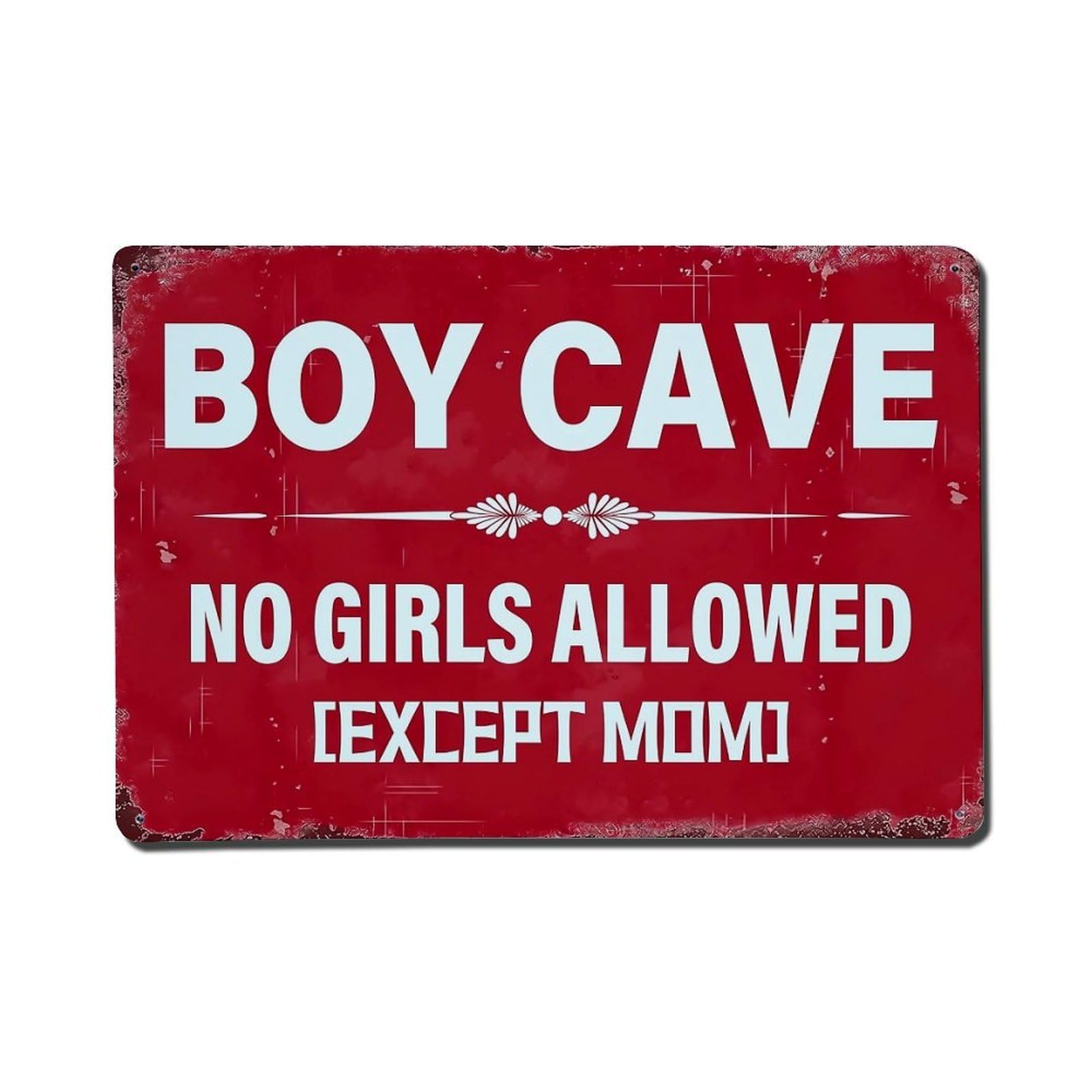 Jdfenggu Boys Vintage Cave No Girls Allowed Retro Metal Tin Sign, Metal Poster For Bar, Home, Man Cave, Kitchen, Laundry Room Art Decor 8X12 Inch