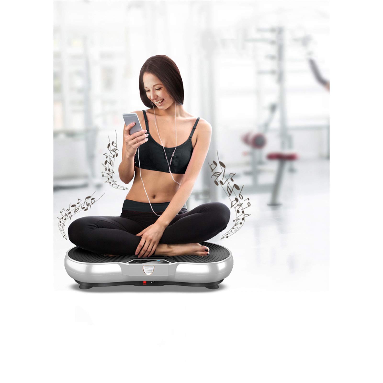 Pedana Vibrante 4d ， Allenatore Fitness Vibrante, per dimagrire e tonificare, Telecomando + Altoparlanti Bluetooth + Fasce di Resistenza (Dimensioni: 70 * 40 * 12,5 cm, Colore: 05)