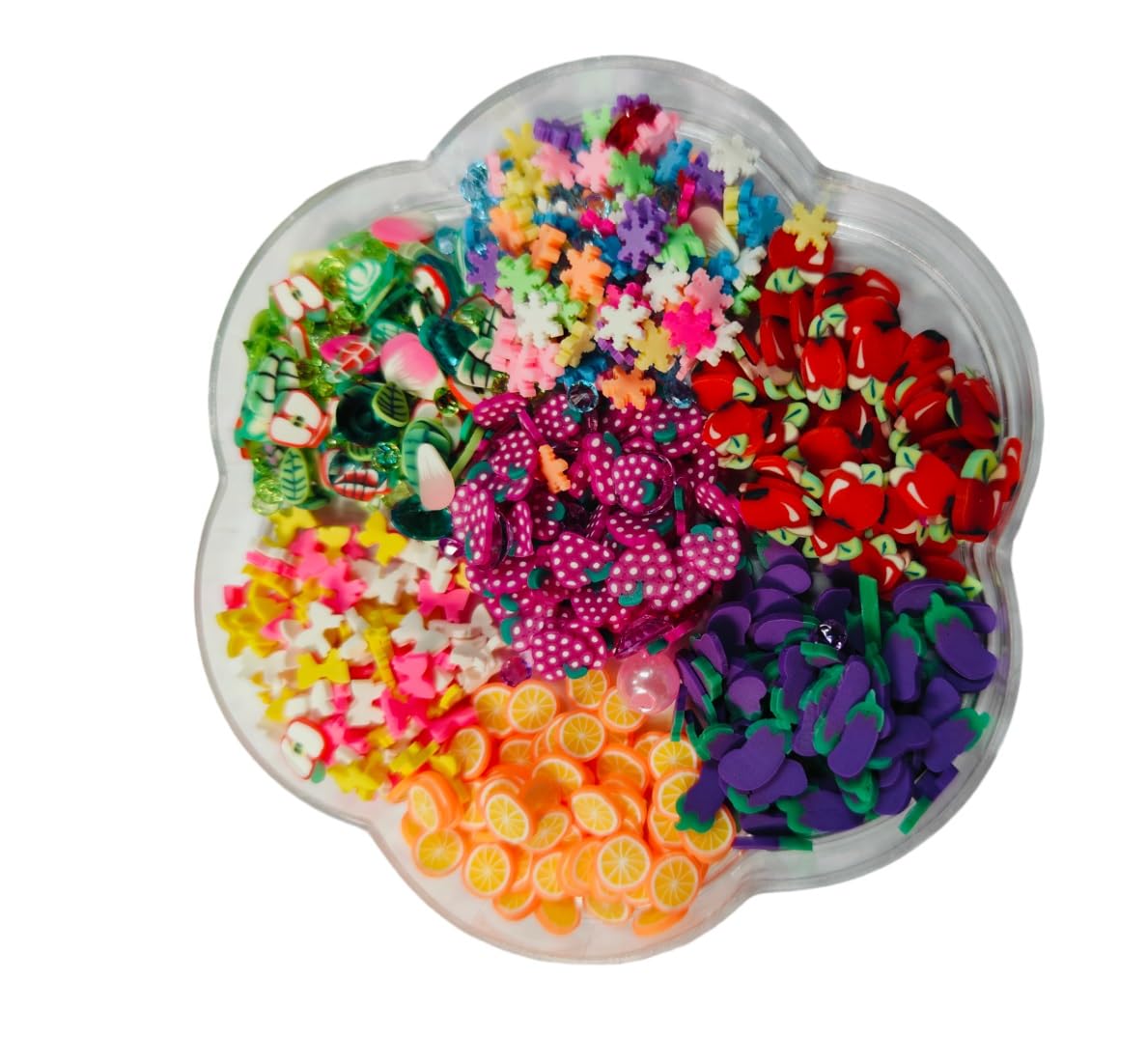 Just Flowers Multicolor Flakes Stars, Sequin for Jewellery Making Embroidery Material, Resin Art and Craft DIY Kit (8 Different Fruit Flakes in Case)-image-21