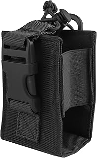Molle Walkie Talkie Holster, Mag Storage Bag, Nylon Radio Pouch Multi-Function Adjustable CJ/DJB-01 (Black) - Ranstac