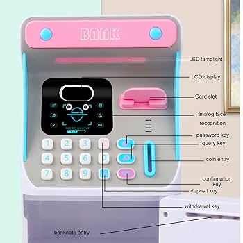 Amazon.co.jp: かわいい ATM 貯金箱、電子貯金箱 ミニ ATM