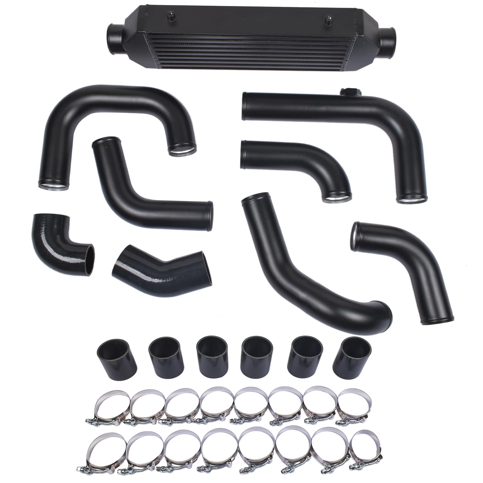 Kit de enfriador de aire con soporte frontal negro Kit de intercooler compatible con Golf MK4 A3 8L Leon 1.9TDI 1998-2005