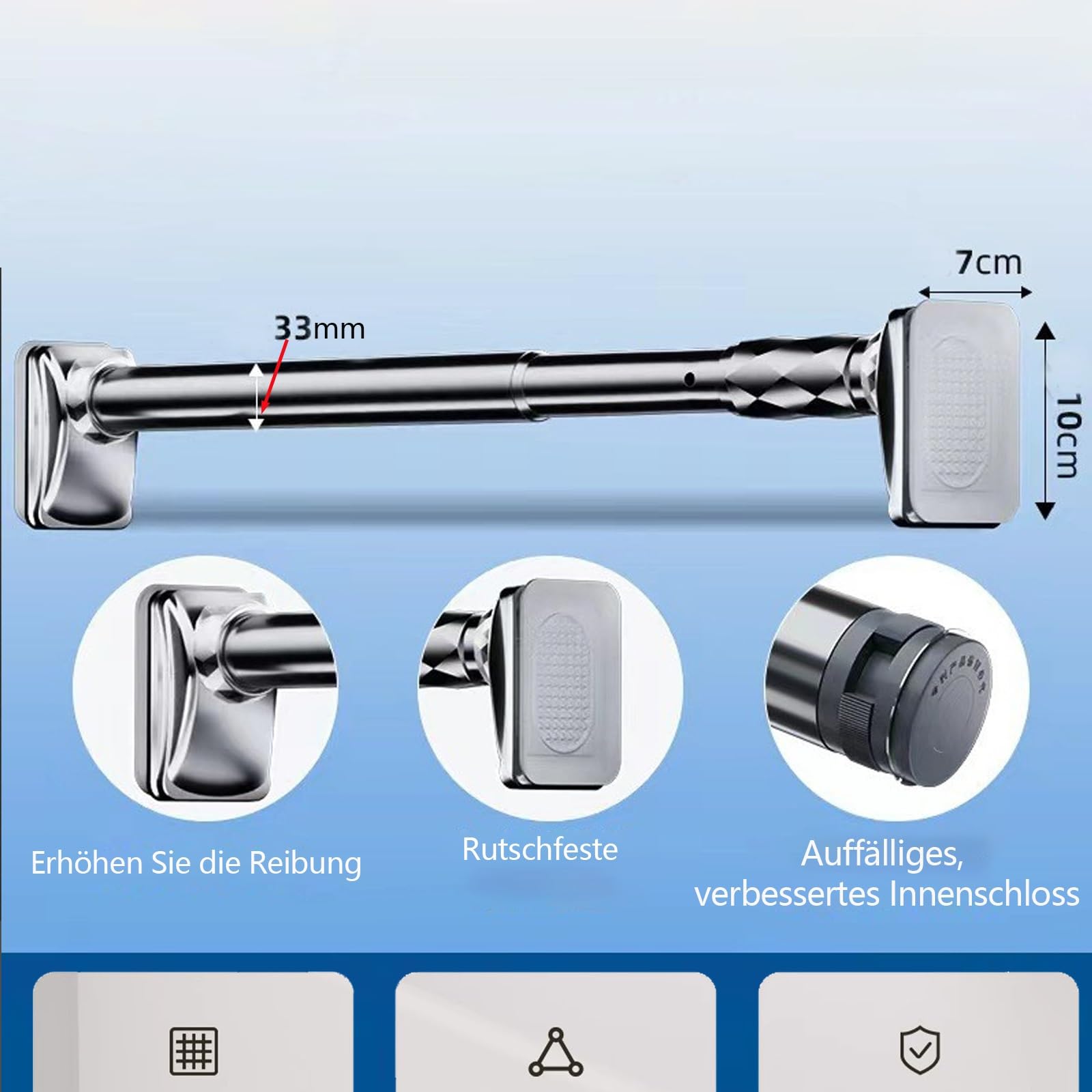 Tringles de douche réglables de 40 à 500 cm, sans perçage, pour grandes fenêtres, extensibles et télescopiques (210 à 300 cm)