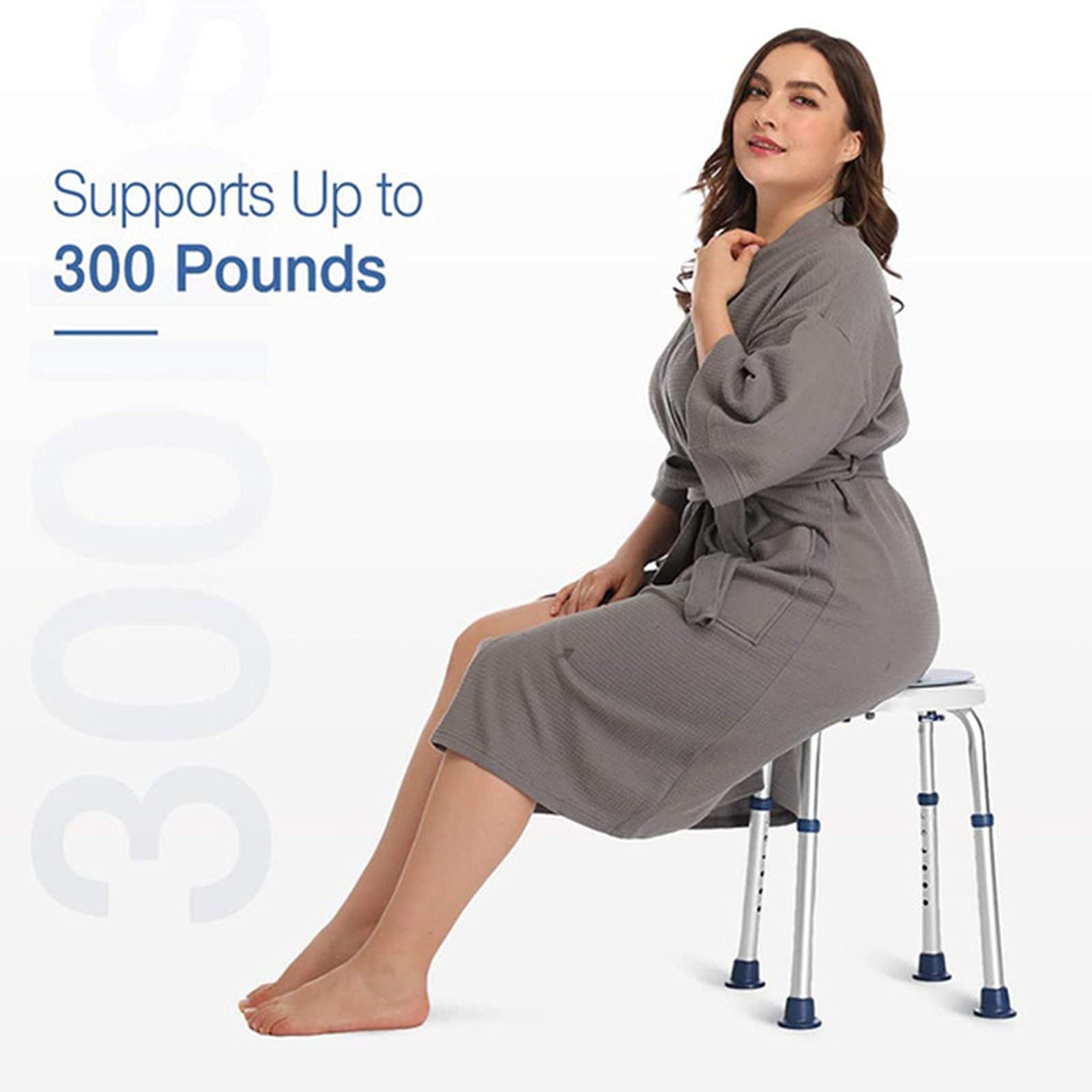 Taburete de ducha giratorio – Asiento de baño ajustable, antideslizante, ligero, silla de bañera para personas mayores, discapacitados