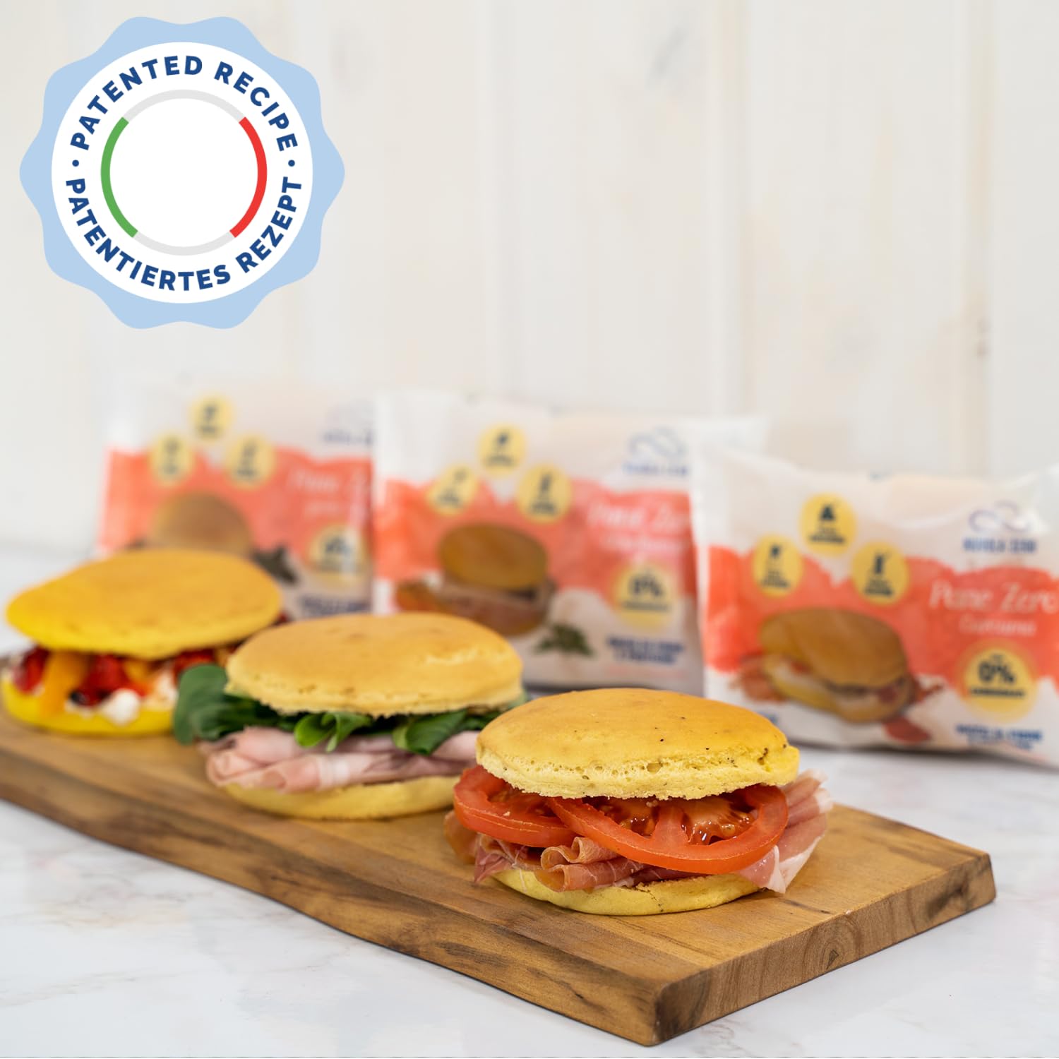 Nuvola Zero – Pane Zero Cloudbread, Brötchen Ohne Kohlenhydrate, Zuckerfrei, Laktosefrei, Reich an Ballaststoffen und Proteinen, Glutenfrei, 12er-Packung, Made in Italy
