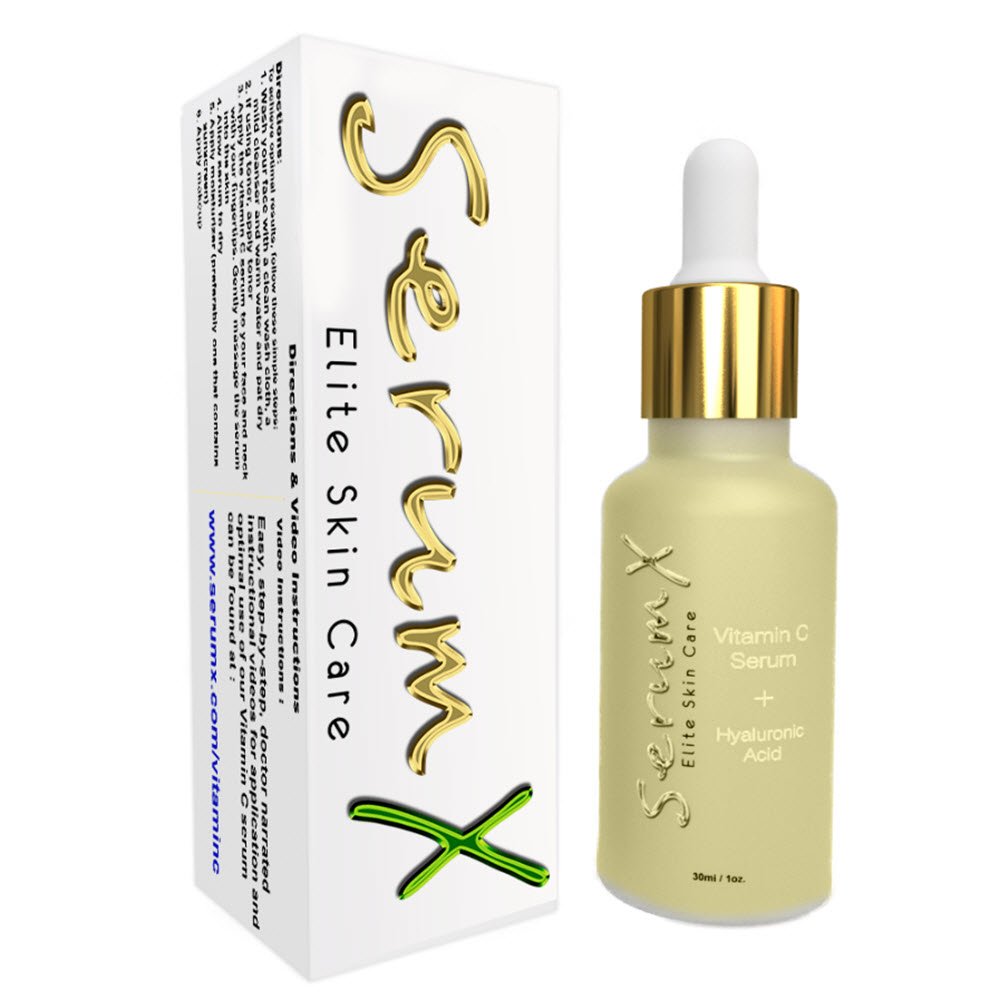 Vitamin C Serum (20%) with Hyaluronic Acid - Vitamin E – L-Arginine - Anti Aging Skin Care Facial and Decollete Serum - 1 Ounce - Smooths Out Wrinkles - Fades Aging Spots - Brightens Skin
