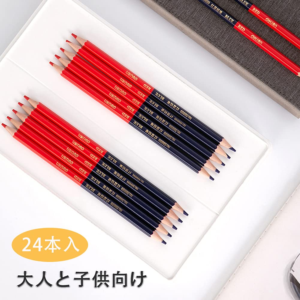 Amazon | 赤青えんぴつ 赤青鉛筆5:5 六角軸 学習・丸つけ用 鉛筆