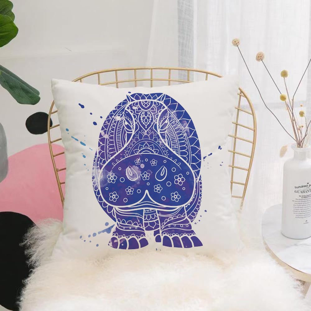 HYOSXW Cushion Cover,Throw Pillow Case Home Decorative for Living Room Bedroom Sofa Chair 16X16 Inch,Ornament hippo. Beautiful illustration hippopotamus for design,Pillowcase 40X40cm
