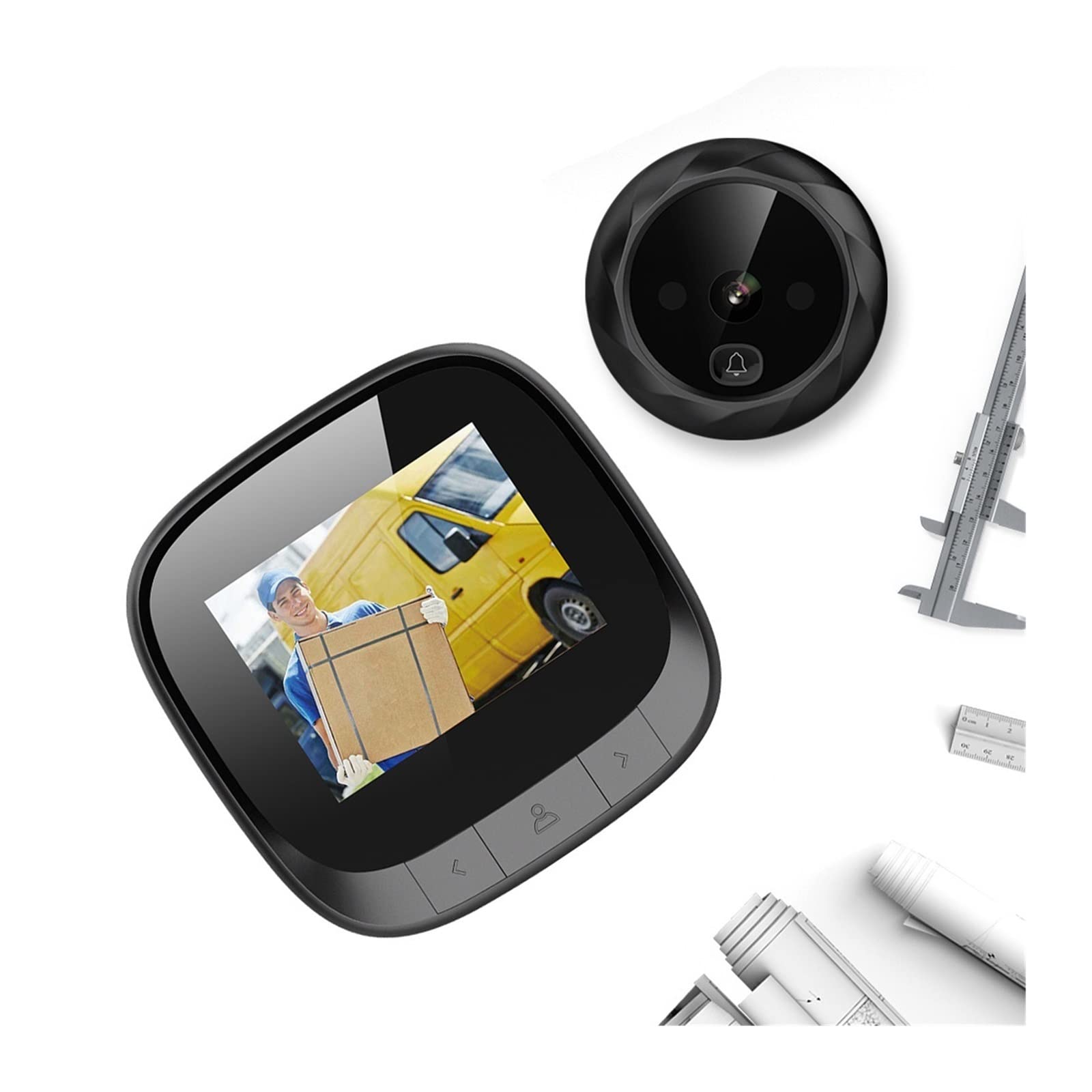 Videocamera per Campanello, Spioncino elettronico Campanello IR Night Door Spioncino Fotocamera Registrazione fotografica Digital Door Camera Smart Viewer,Allarme Casa,Citofono Smart