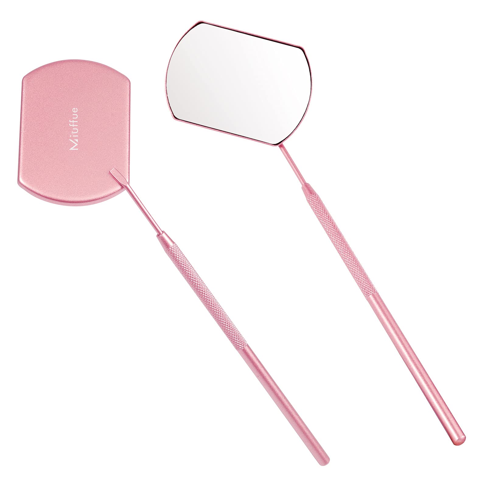 Miuffue Lash Mirror for Eyelash Extensions, Detachable Stainless Steel Large Eyelash Mirror, Pink