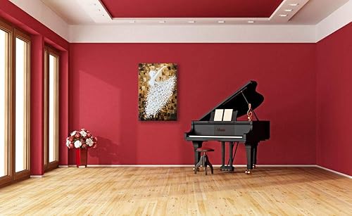 Miniatura 4 de Paimuni Pinturas al óleo de Dancing Lady pintadas a mano atractivas mujeres bailarinas en vestido rojo, lienzo de pared listo para colgar decoración