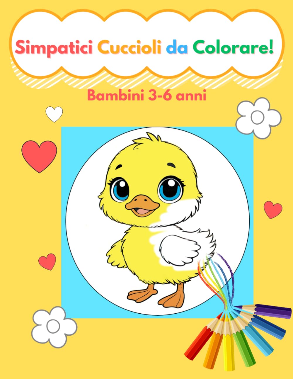 Libro da Colorare-Simpatici cuccioli da colorare (2-8 anni): 50 bellissimi disegni di Animali teneri con i propri nomi. Attività Divertente ed Educativa per Bambini in Età Prescolare