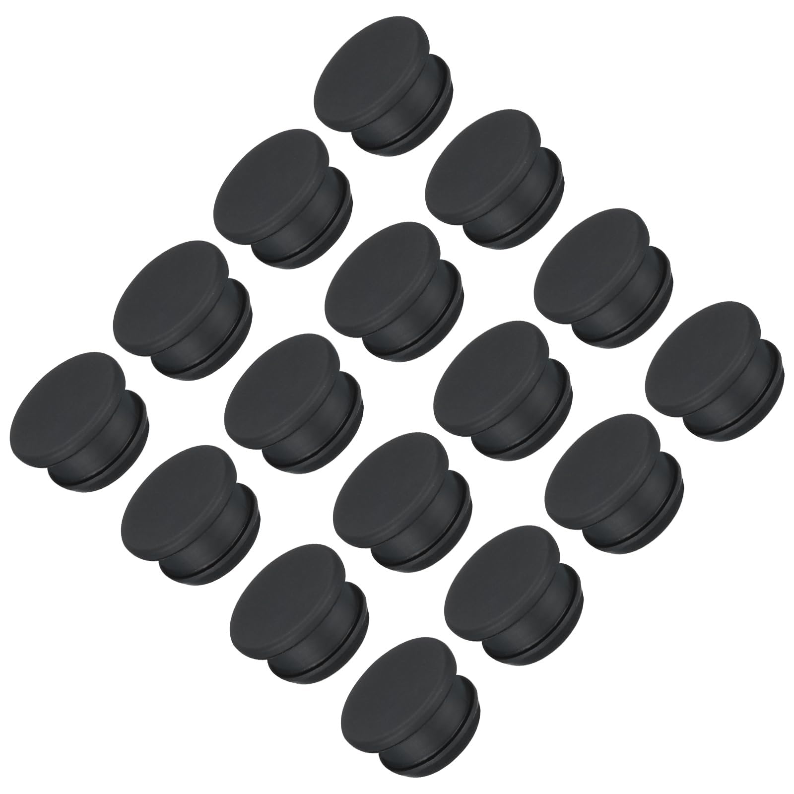 TA-VIGOR 16Pcs Silicone Snap in Locking Hole Plugs, 19mm Diameter Hole Stoppers, Rubber Panel Seal Cover Flush Type Panel Round for Kitchen Rubber Bulkheads Waterproof Sealing Plugs, Black โ image 1