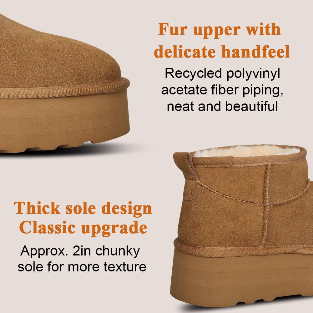 Amazon Short Boot Snapklik.com : Platform Mini Boot For Women Short Ankle Boot Fur Fleece ...