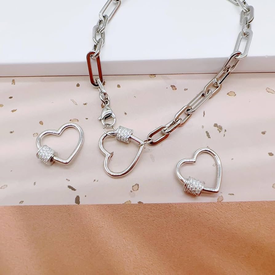 Amazon.com: 925 Sterling Silver Cubic Zirconia Screw Carabiner