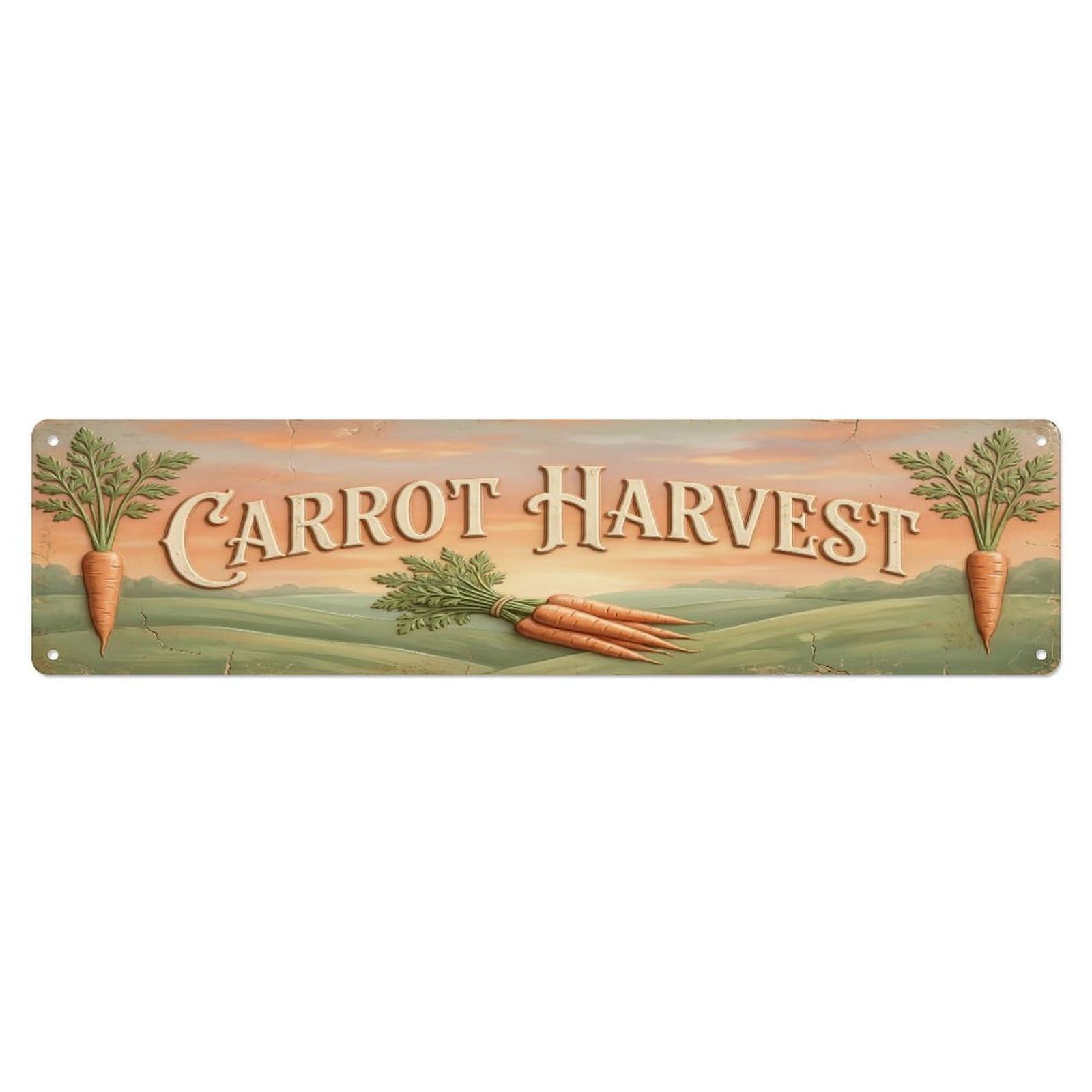 Fqcyn Style Metal Tin Sign Vintage Cottagecore Garden Carrot Harvest