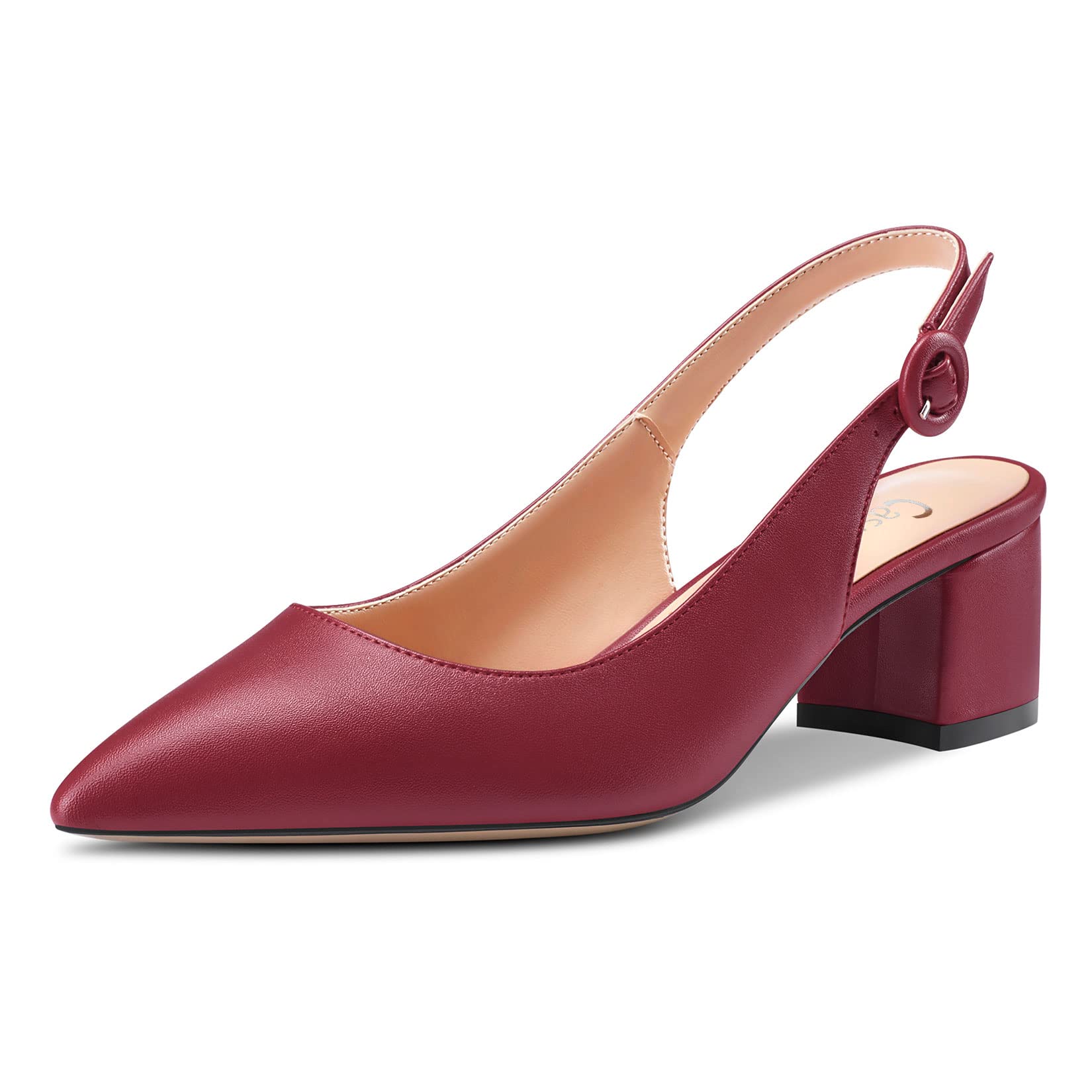 Castamere Donna Chunky Blocco Basso Tacco Heel a Punta Slingback Pumps Slip-on Classico Dress Ufficio 5 CM Heels