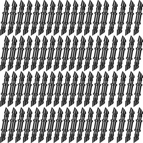 Mudder 100 Pieces 1/4 Inch Straight Barbed Connectors Fitting Drip Irrigation Barbed Coupling Single Barbed Connector for Irrigation Tubing System and Garden