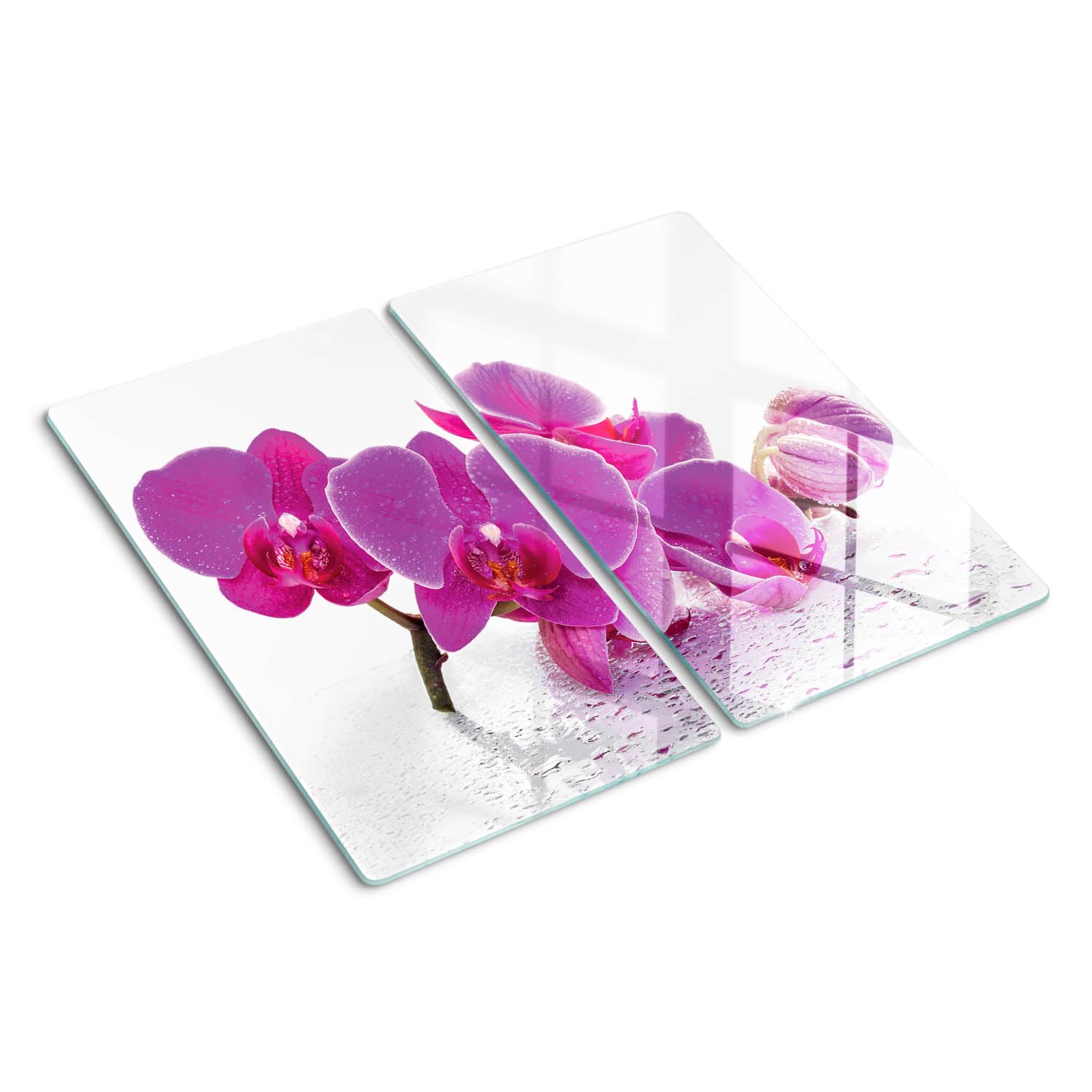 Planche à découper en verre trempé géométrique élégante avec bords polis